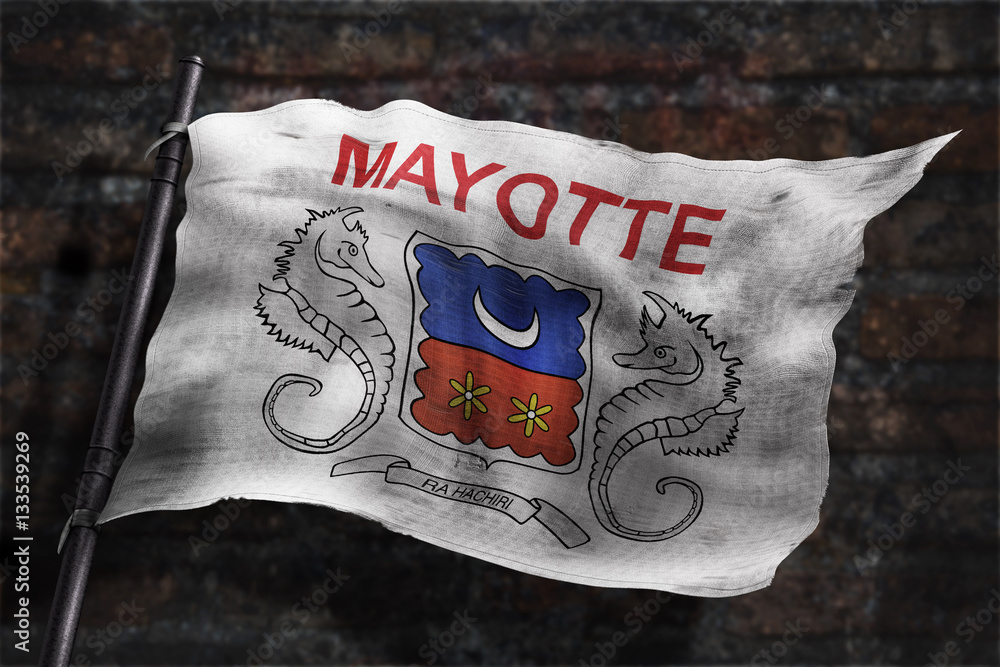 Drapeau de Mayotte usé Stock Illustration