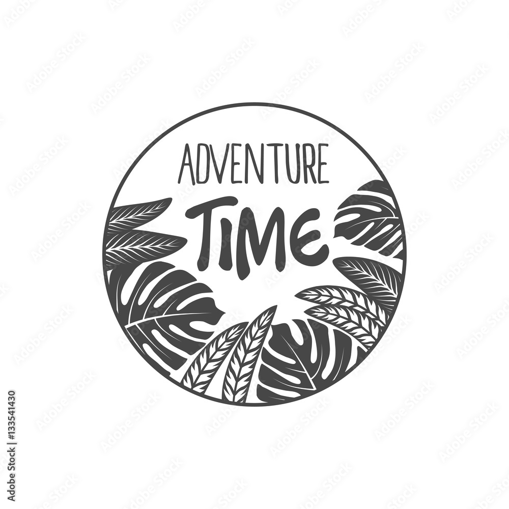adventure time emblem, vector illustration isolated on white background ...