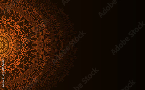 Banner with steampunk design elements. Steam mechanic elements. Steampunk ornament background. Vector illustration.