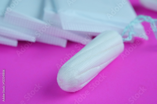 Sanitary pad and cotton tampons.