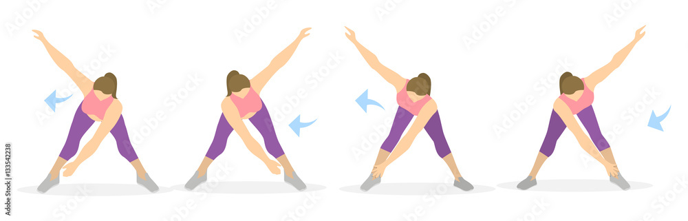 Arms exercise for women on white background. Workout for arms and hands. From fat to skinny. Arms exercise for women on white background. Workout for arms and hands. From fat to skinny.