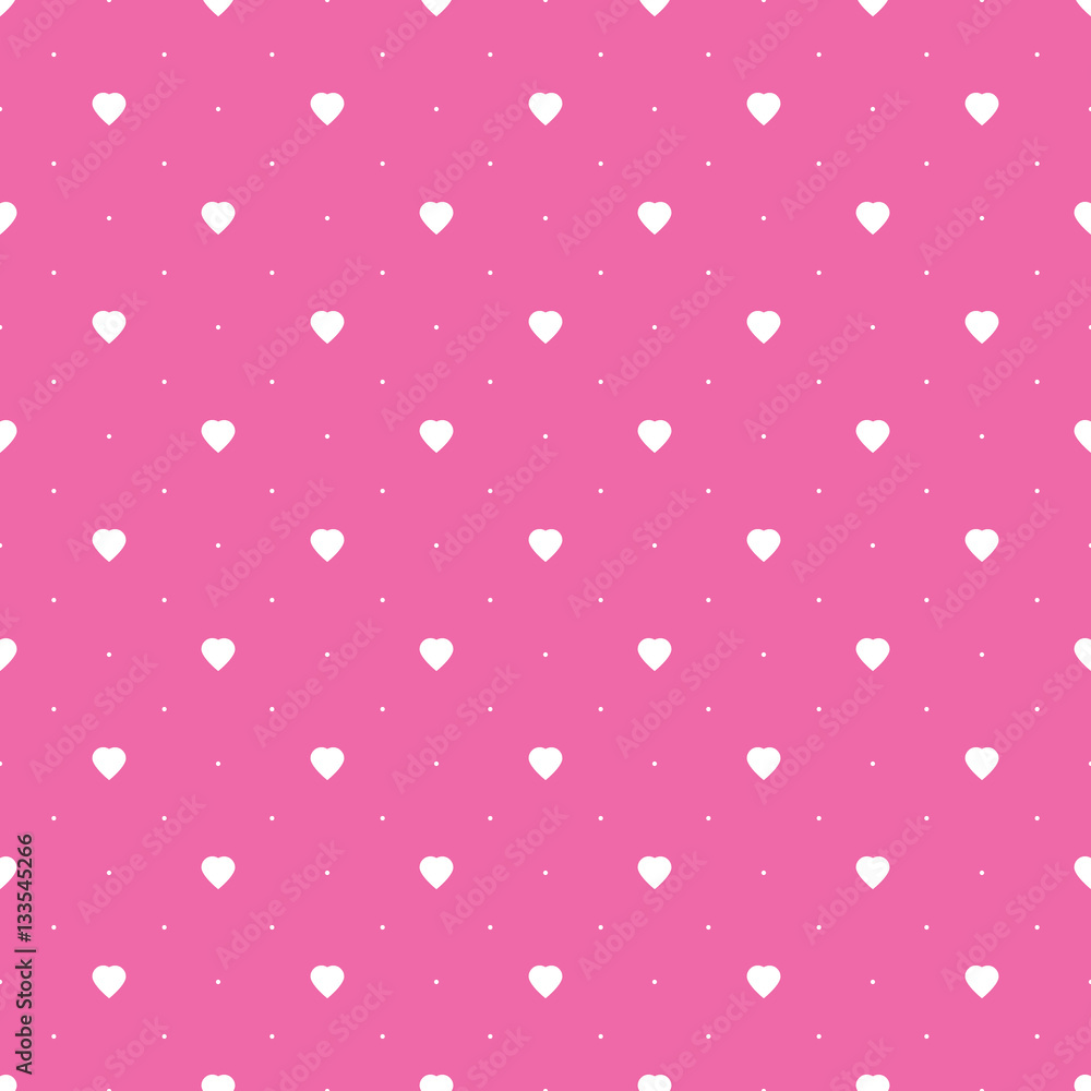 Abstract Seamless White Hearts on Purple Pattern - Valentine's Day Card or Background Vector Design