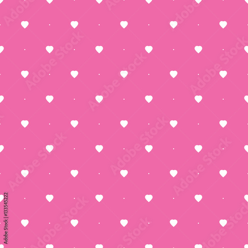 Abstract Seamless White Hearts on Purple Pattern - Valentine's Day Card or Background Vector Design