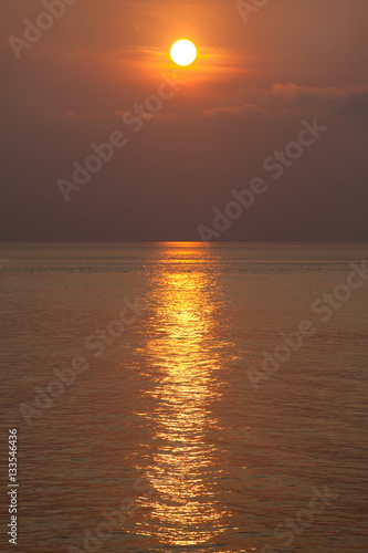 coucher de soleil sur la mer