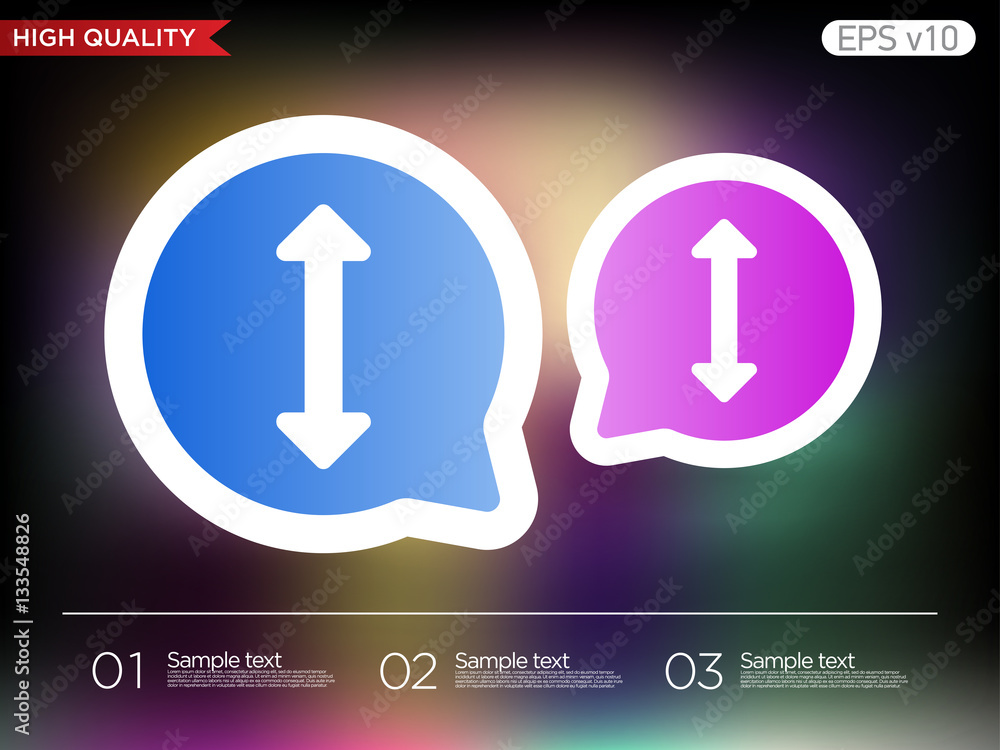 Fototapeta premium Colored icon or button of arrows symbol with background