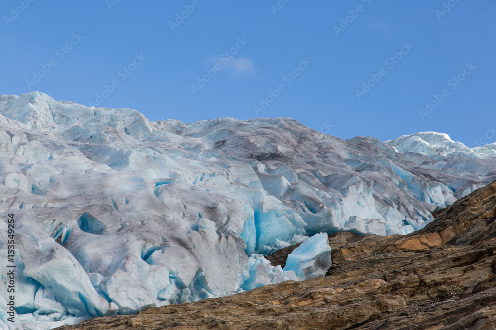 Close view of Svartisen glacier in Norway