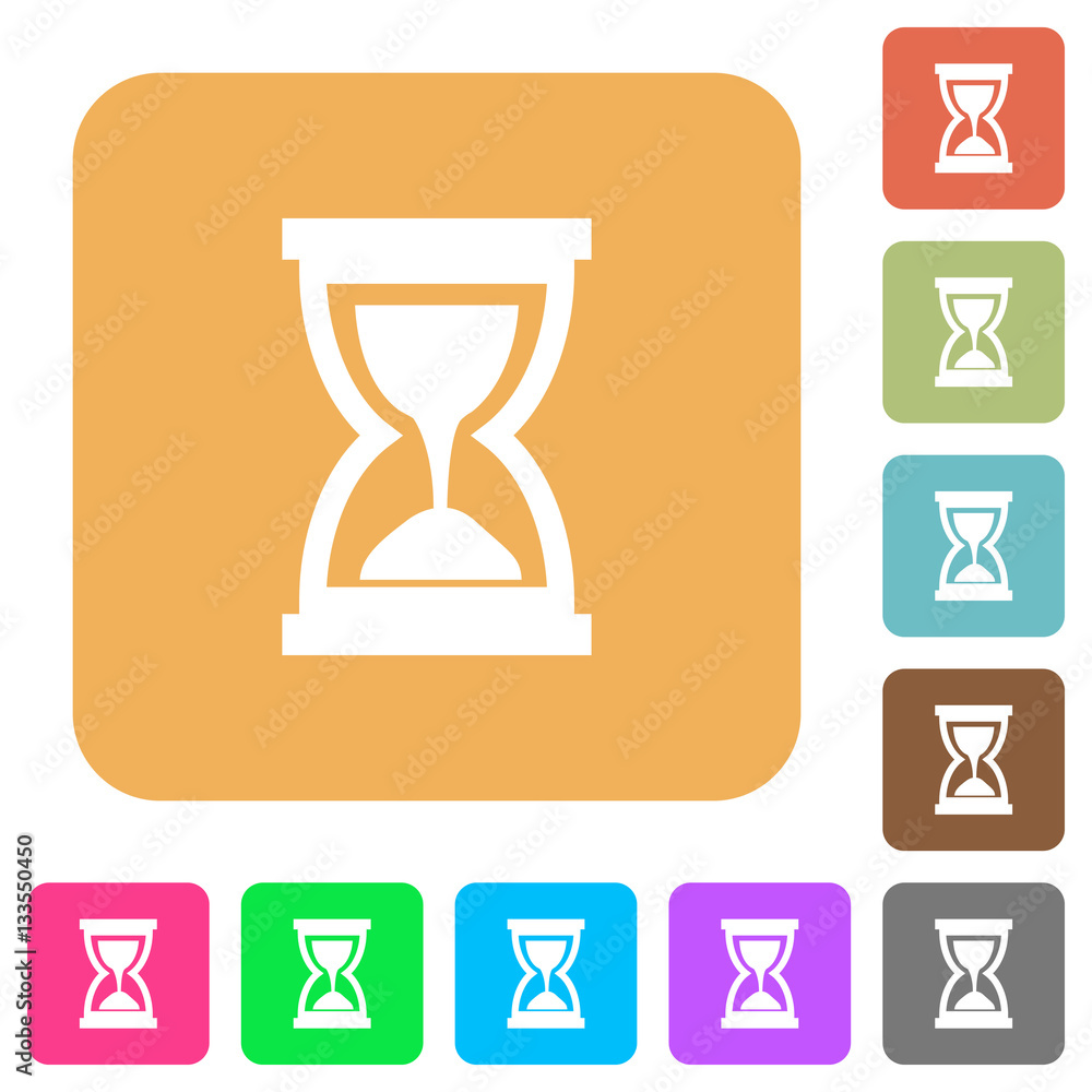 Hourglass rounded square flat icons Hourglass rounded square flat icons