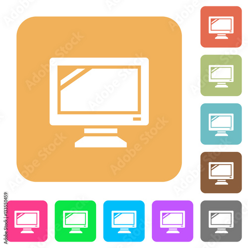 Monitor rounded square flat icons © botond1977