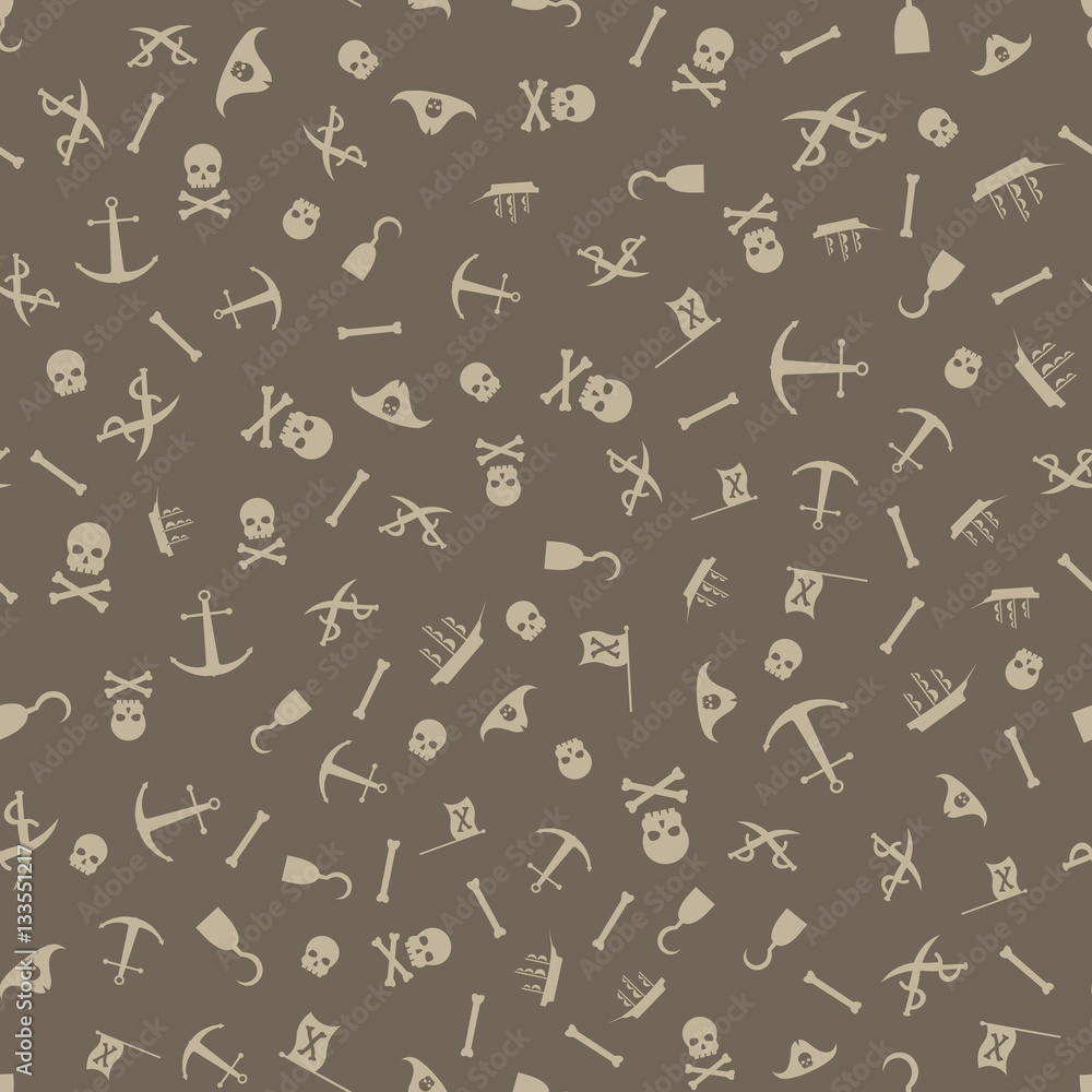 Pirate Seamless Pattern Background