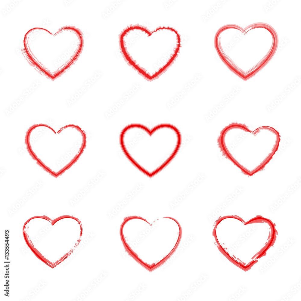 Set of hearts. Vector.