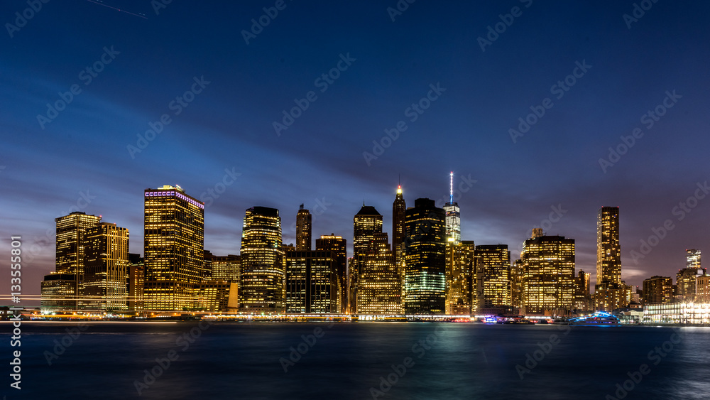 Building in Manhattan with twilight