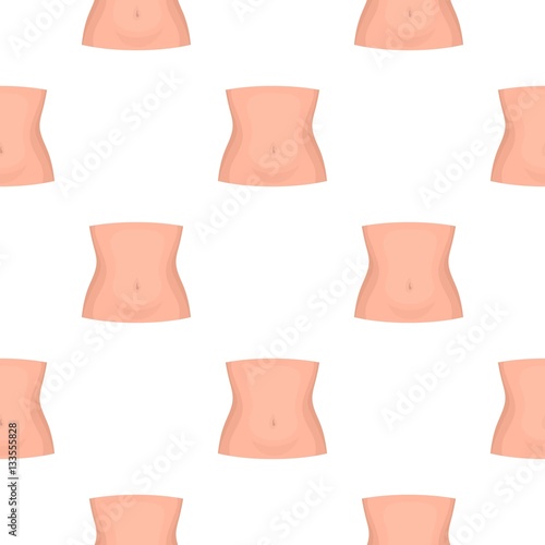 Abdomen icon in cartoon style isolated on white background. Part of body pattern stock vector illustration.