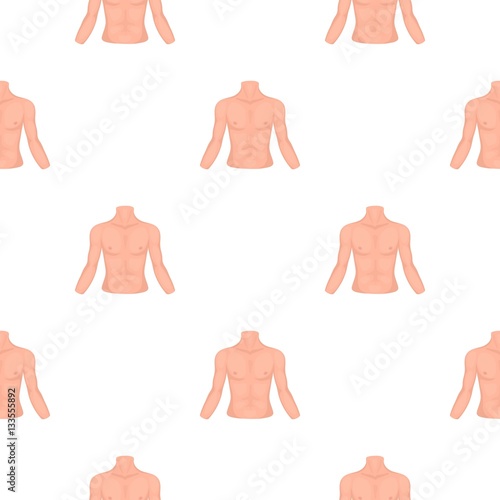Chest icon in cartoon style isolated on white background. Part of body pattern stock vector illustration.