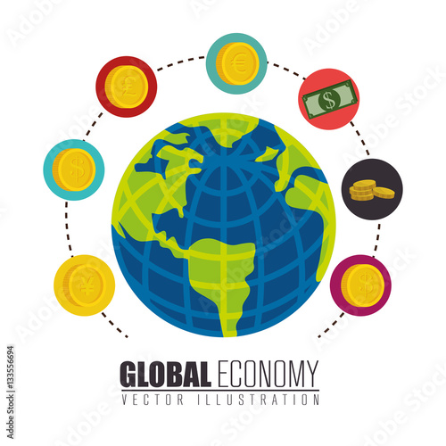 global economy isolated icon vector illustration design
