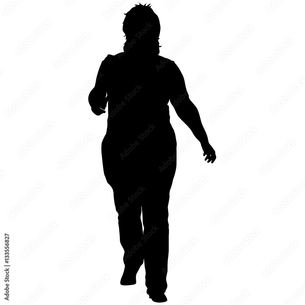 Black silhouettes of beautiful woman on white background. Vector illustration Black silhouettes of beautiful woman on white background. Vector illustration