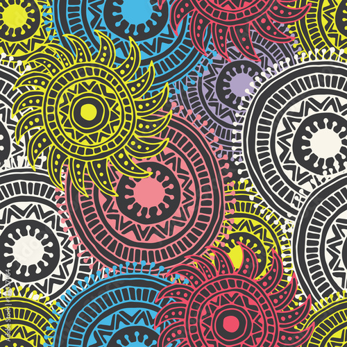Vector abstract hand drawn  background. Zentangle style seamless pattern.