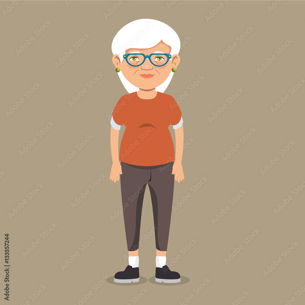 grandmother with sport clothes vector illustration design