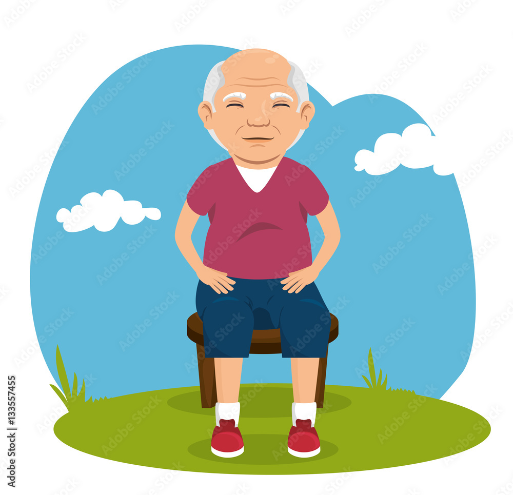 Fototapeta premium grandfather with sport clothing vector illustration design