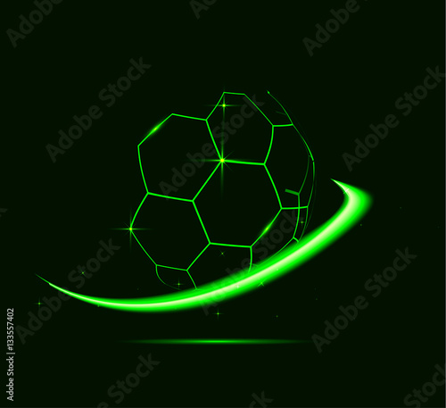 Neon lines of football ball.