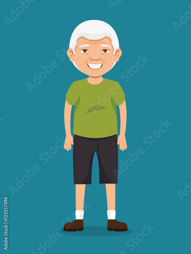 grandfather with sport clothing vector illustration design