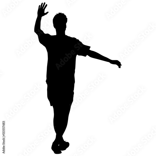 Black silhouettes man on white background. Vector illustration