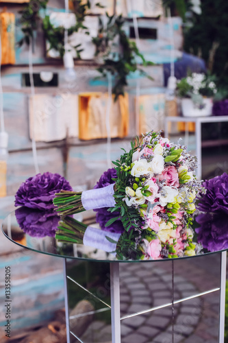 wedding flowers bouquet in violet color © nataliakabliuk