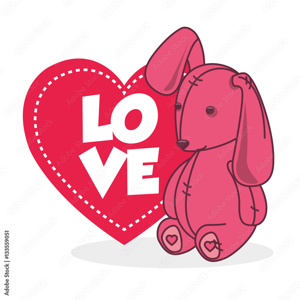 Fototapeta premium happy valentines day card vector illustration design