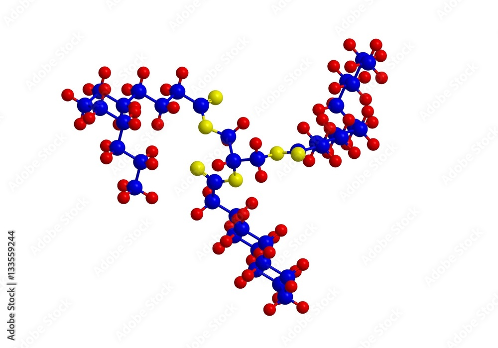 Molecular structure of trilaurin, 3D rendering