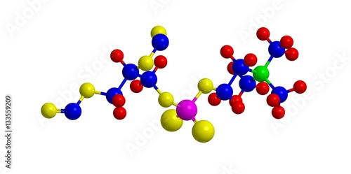 Molecular structure of phosphatidylcholine, 3D rendering