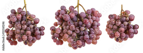 bunch of ripe purple grapes. isolated on white background