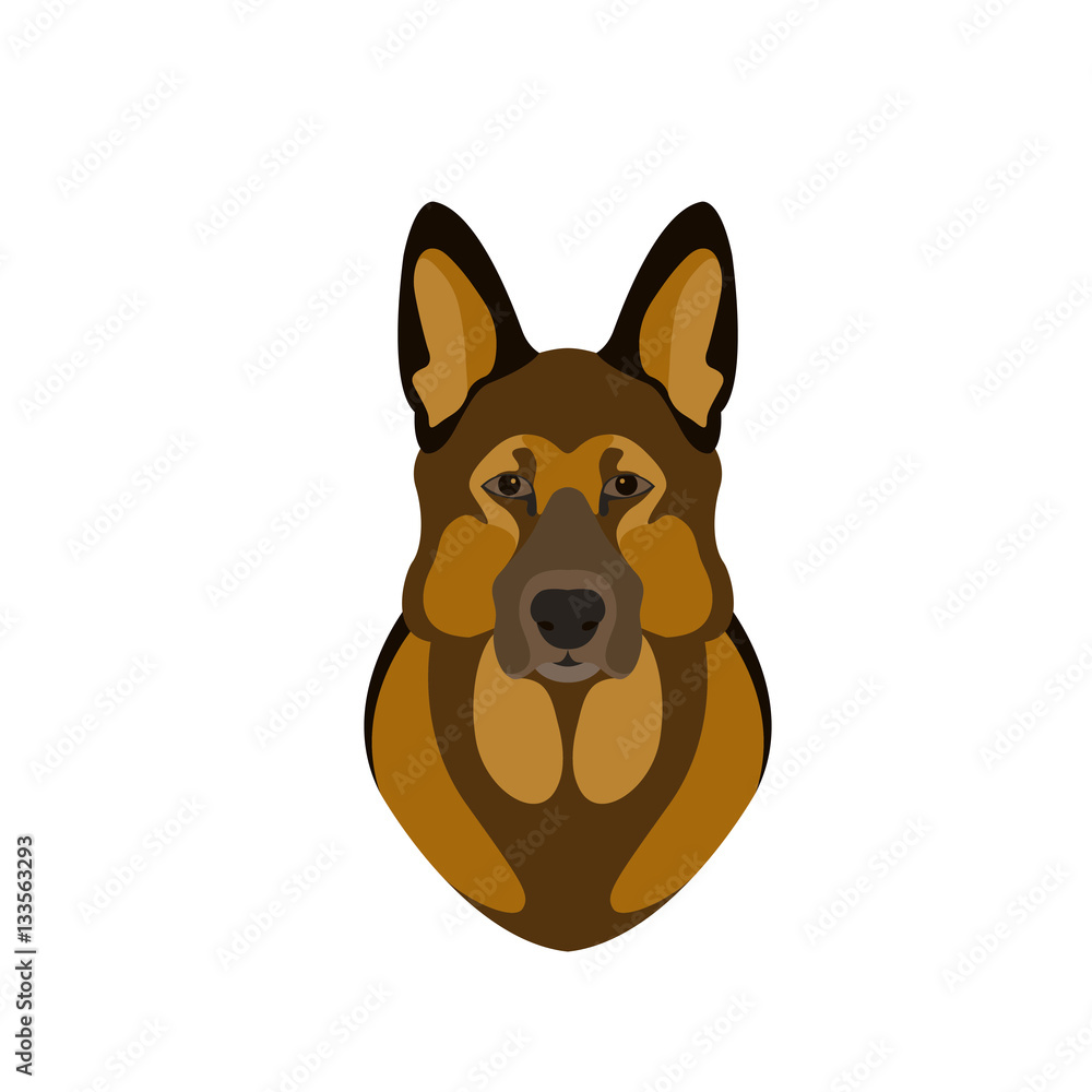 Shepherd head dog vector illustration style Flat Shepherd head dog vector illustration style Flat