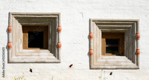 Windows of old building in Kirillo-Belozersky monastery.
