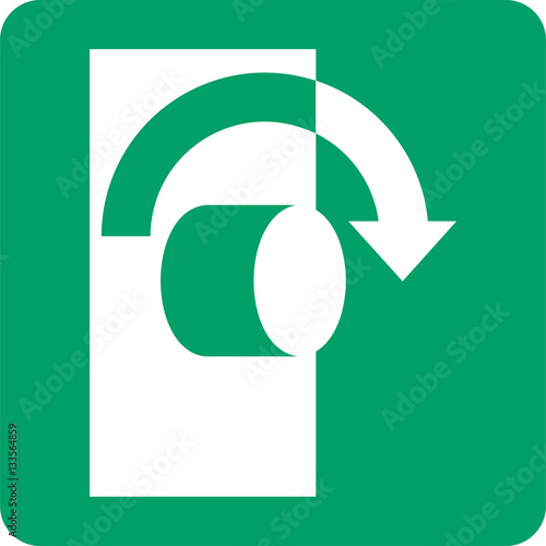ISO 7010 E019 Turn clockwise to open