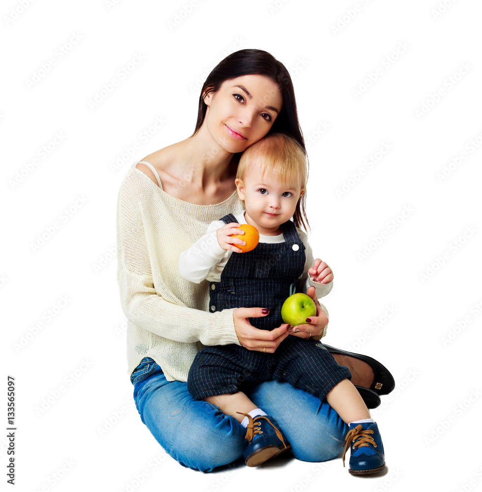 Fototapeta premium happy mother and baby