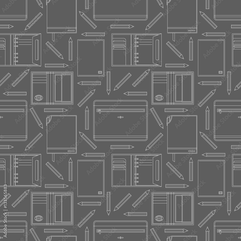 seamless pattern with notebooks and pencils seamless pattern with notebooks and pencils