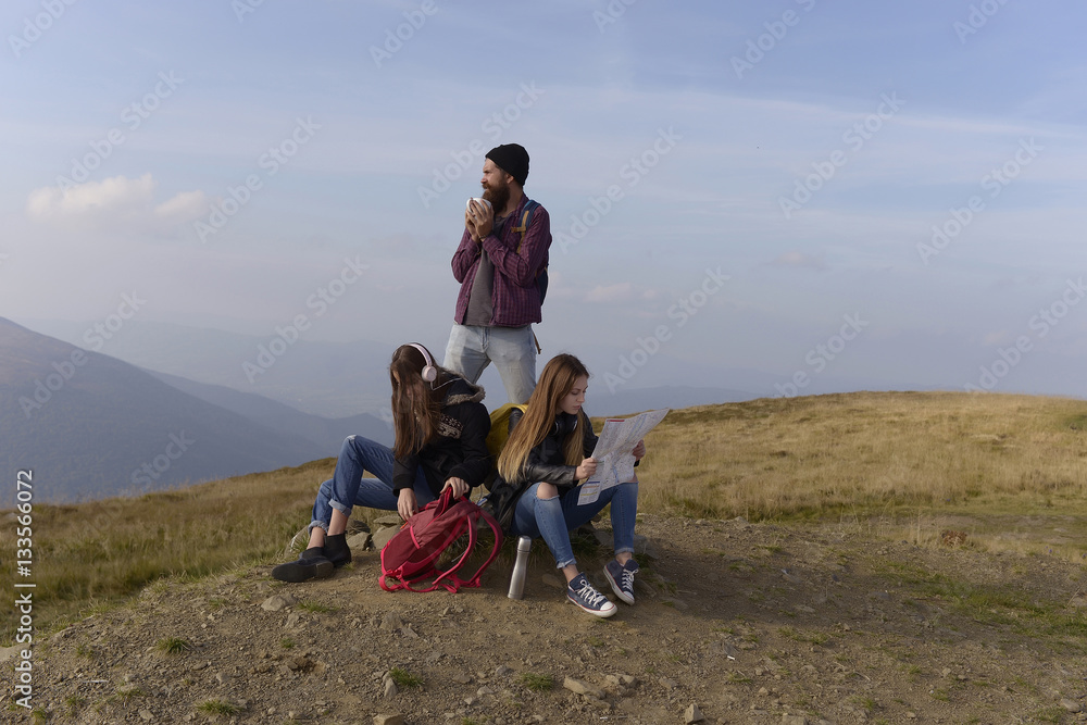 people on mountain top