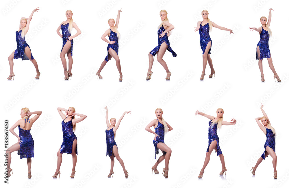 Obraz premium Woman dancing isolated on the white