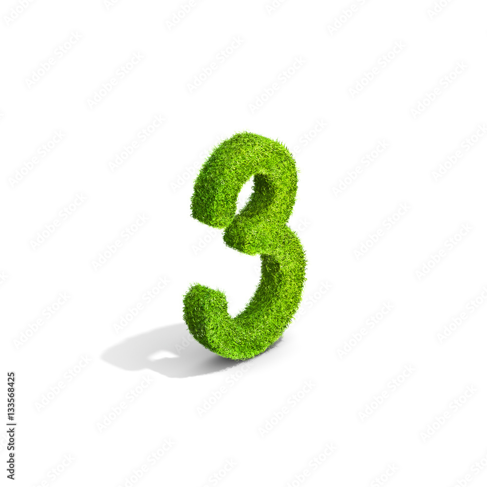 Grass number 3 from isometric angle with shadow on ground. Grass number 3 from isometric angle with shadow on ground.