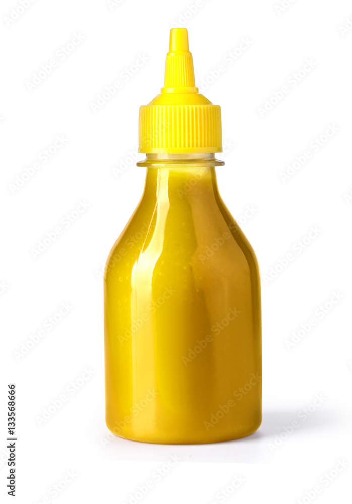A yellow mustard bottle A yellow mustard bottle