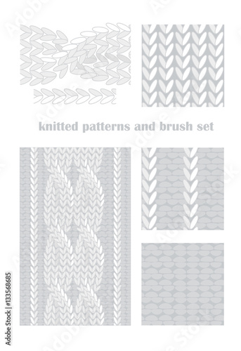 Seamless knitted patterns and brush set