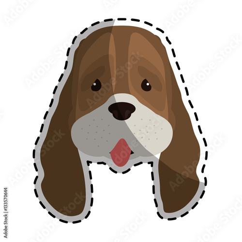 pedigree dog breed icon image sticker  vector illustration design 