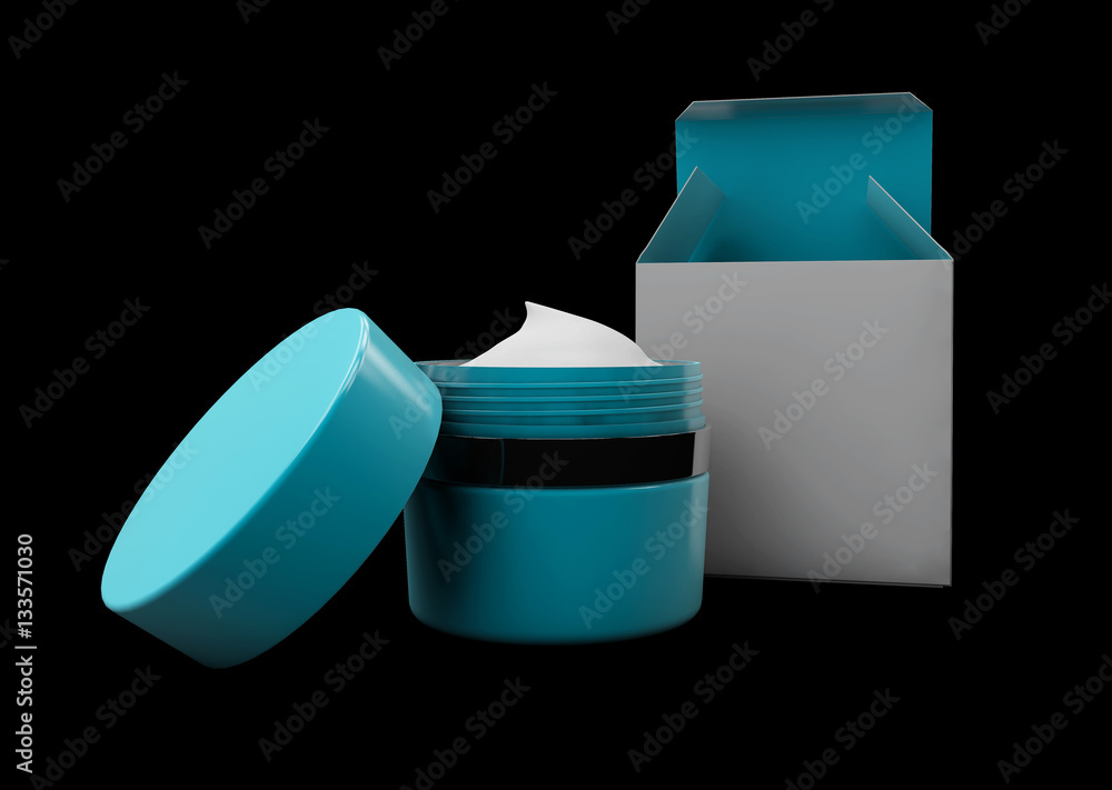 3d Illustration of Blank White Tubes with opened box Isolated on white Background 3d Illustration of Blank White Tubes with opened box Isolated on white Background