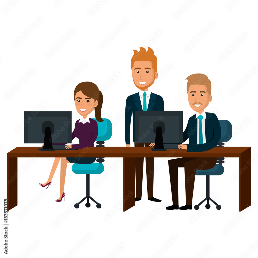 bussiness people working icon vector illustration design