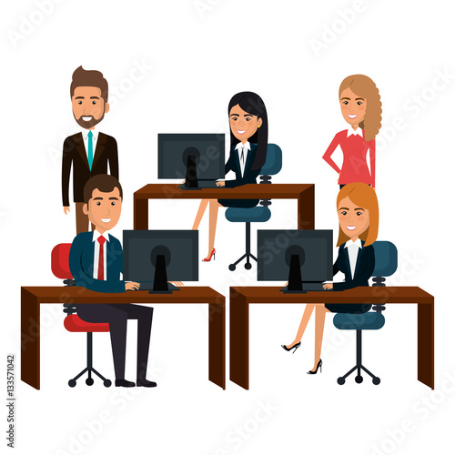 bussiness people working icon vector illustration design