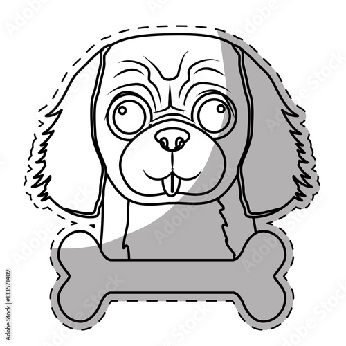 pedigree dog breed icon image sticker  vector illustration design 