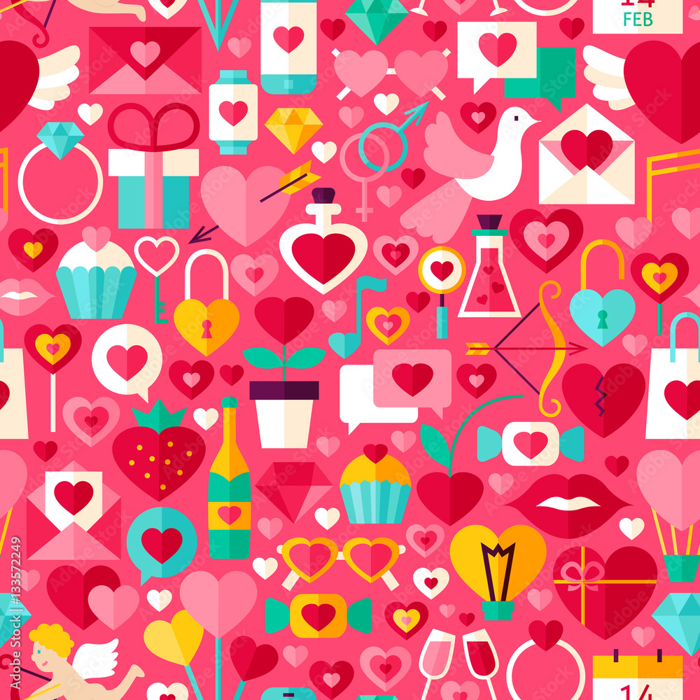 Valentines Day Pink Seamless Pattern Valentines Day Pink Seamless Pattern