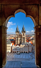 Fototapete Prag Stare Mesto (Altstadt), Prag, Tschechische Republik, Luftbild.  © gekkon4ik