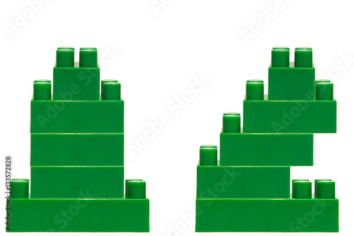 Canvastavla Green colorful plastic blocks