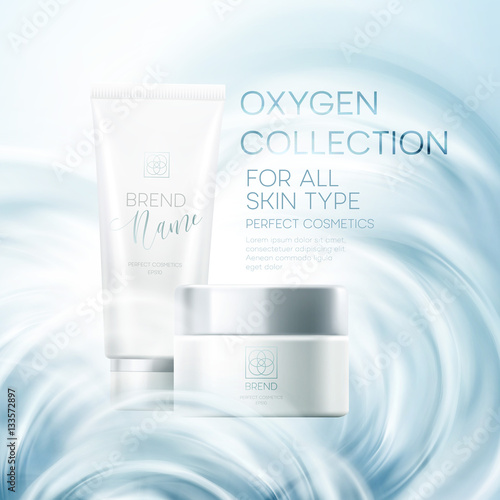 Design cosmetics product advertising. Vector illustration