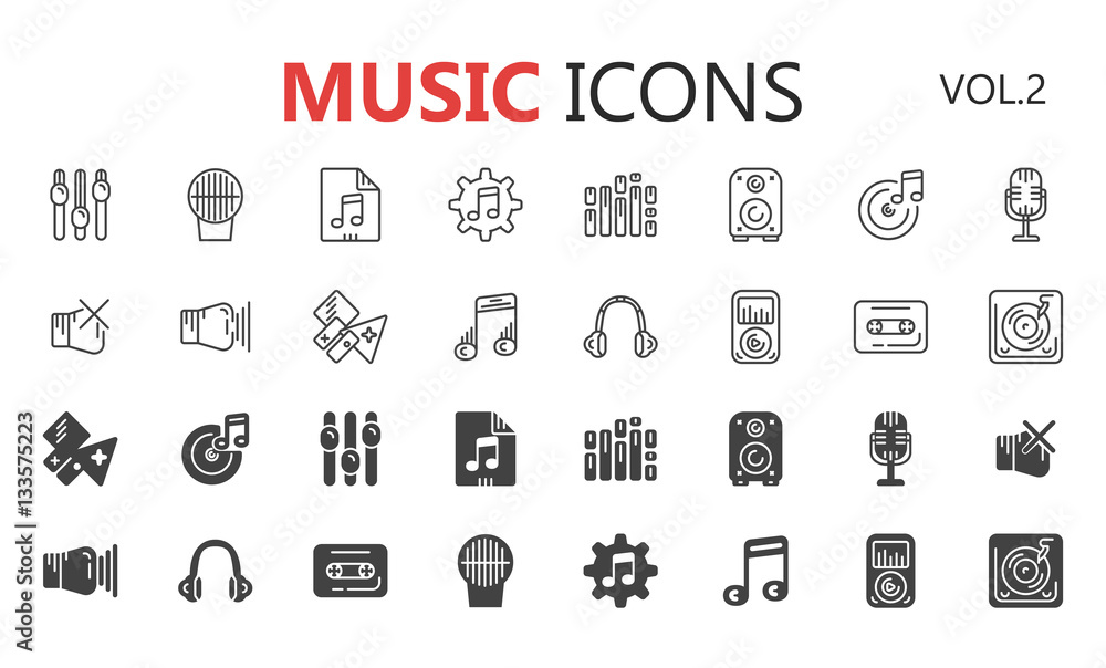 Simple modern set of music and audio thin line icons. Premium symbol collection. Vector illustration. Simple pictogram pack. Editable Stroke. Simple modern set of music and audio thin line icons. Premium symbol collection. Vector illustration. Simple pictogram pack. Editable Stroke.